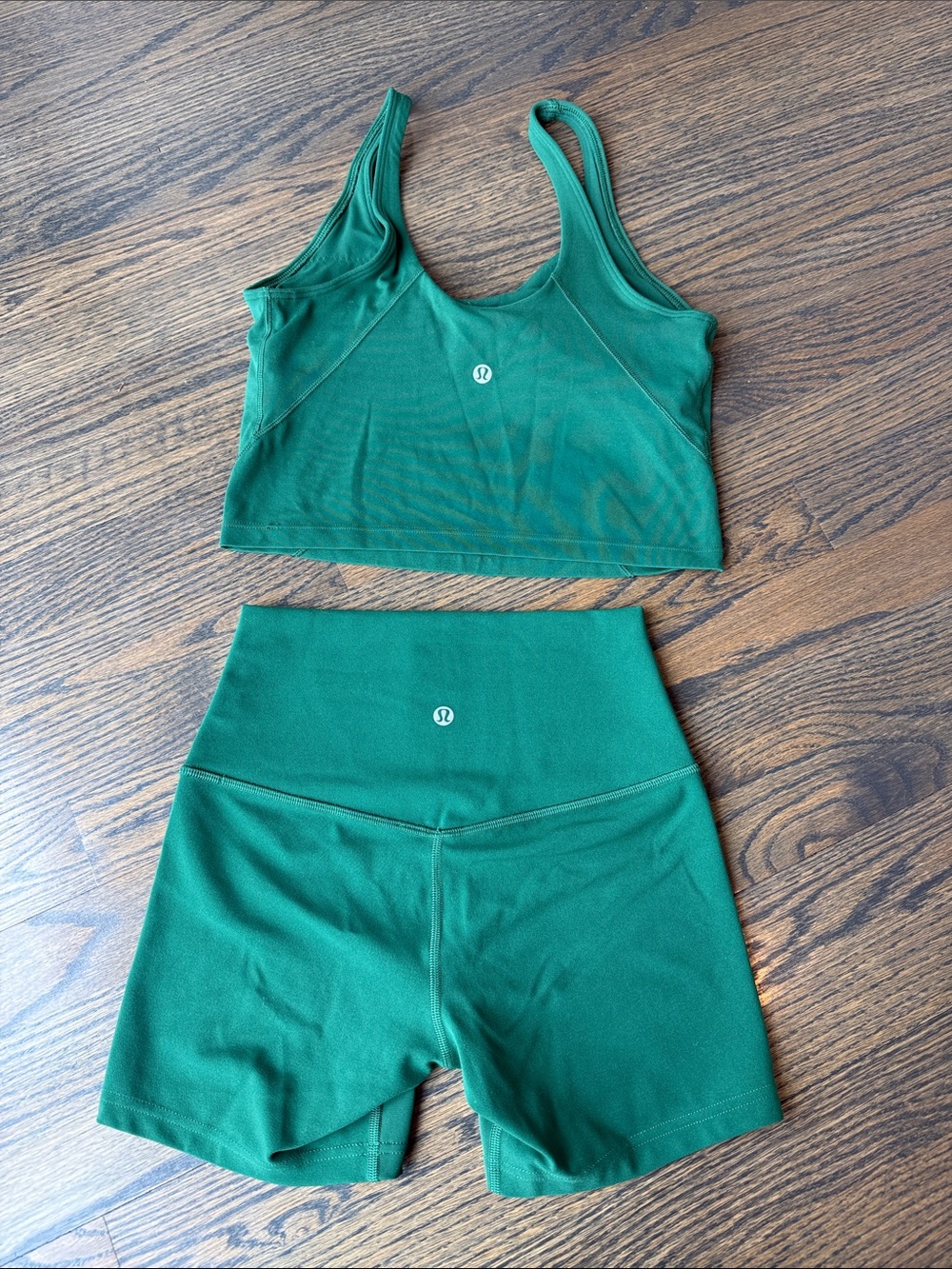 Matching Set Lululemon Align Tank & Align Shorts 5” Everglade Green EUC - Picture 15 of 17